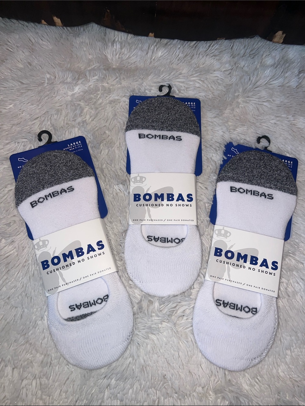 Three Pair BOMBAS CUSHIONED NO SHOWS